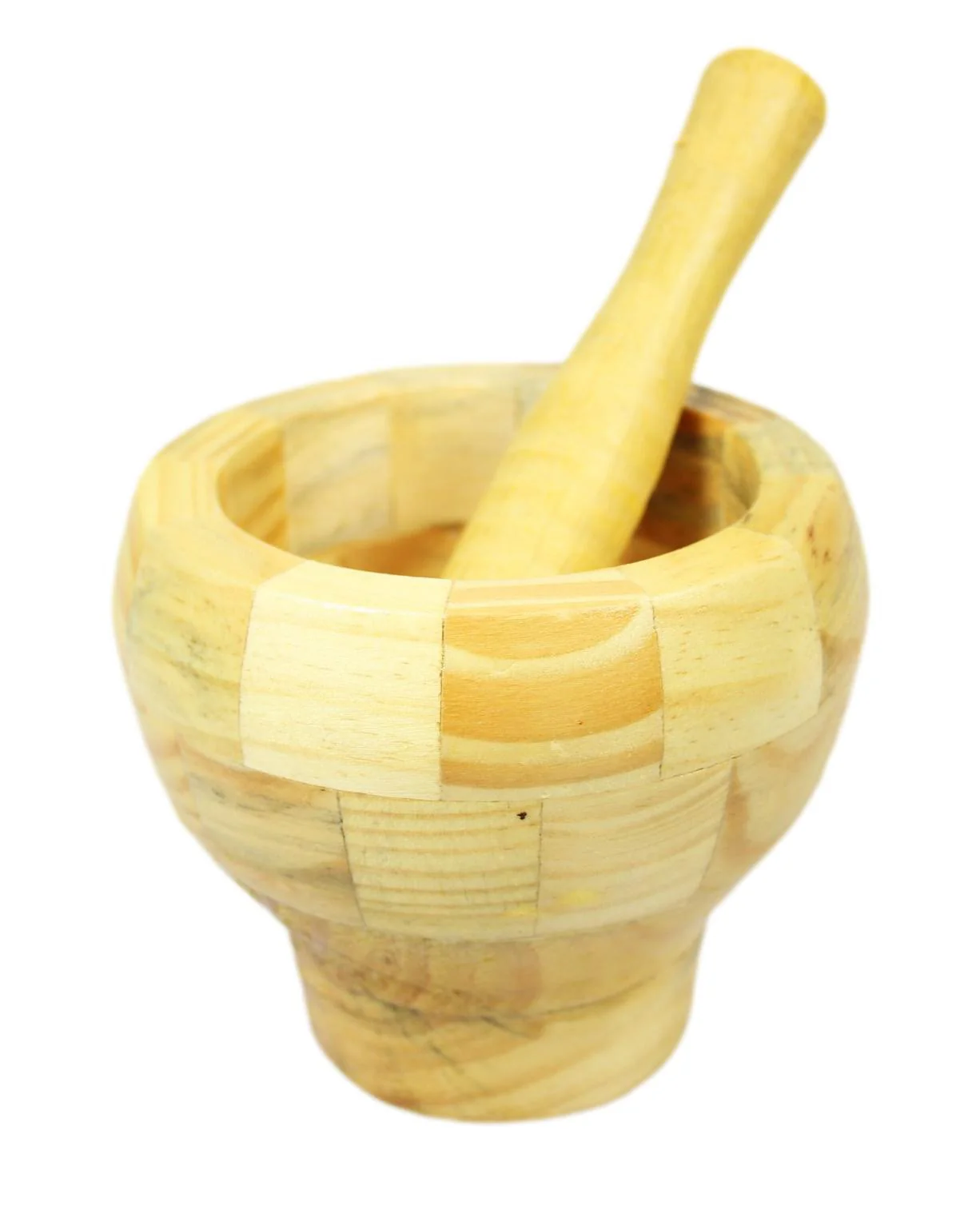 Wooden Round Pestle & Mortar