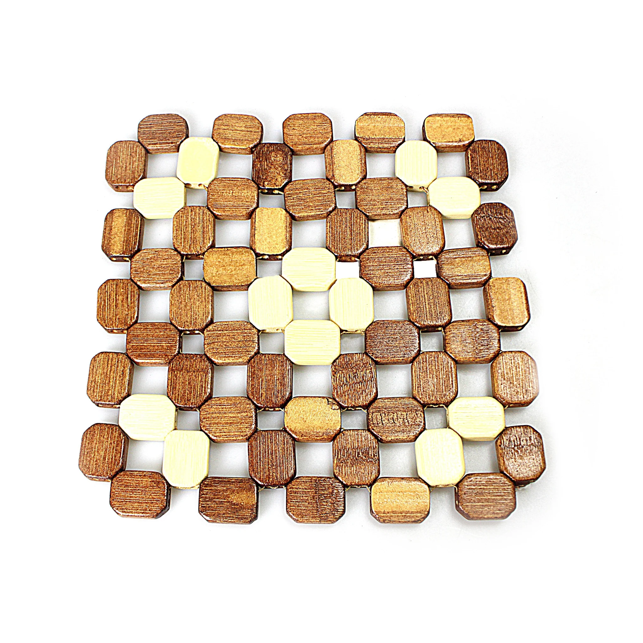 Wooden Bamboo Pan Coaster Trivet 15 x 15 cm